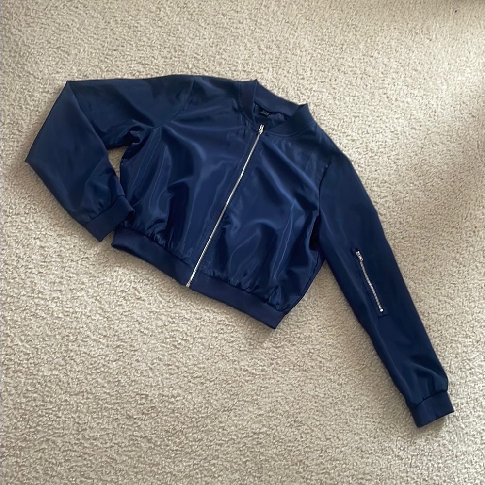 Navy Blue Bomber Lightweight Jacket Cardigan M